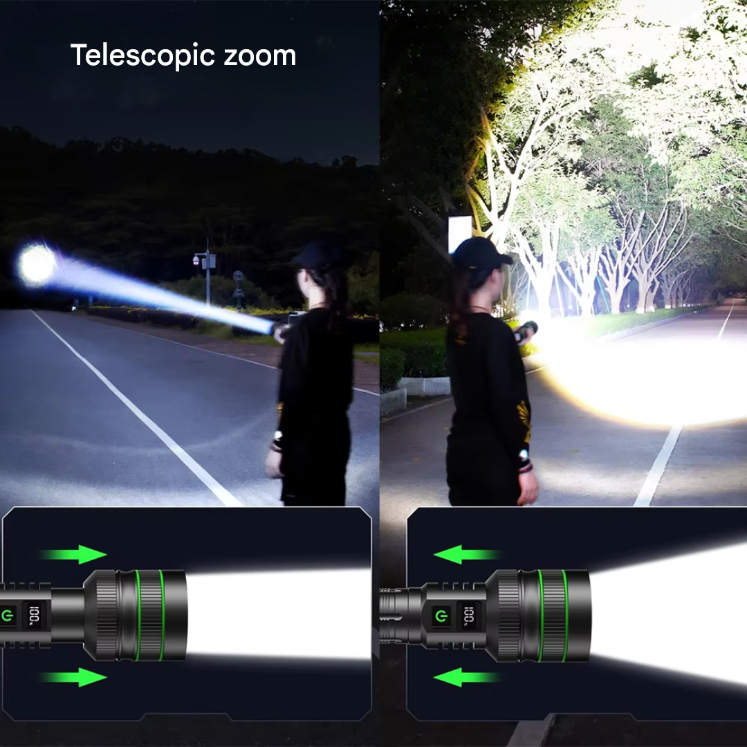 Skanto | Ekstrem lyssterk og zoombar LED-lommelykt - PowerBeam
