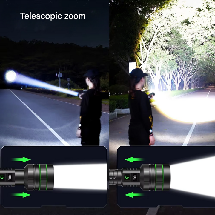 Skanto | Ekstrem lyssterk og zoombar LED-lommelykt - PowerBeam