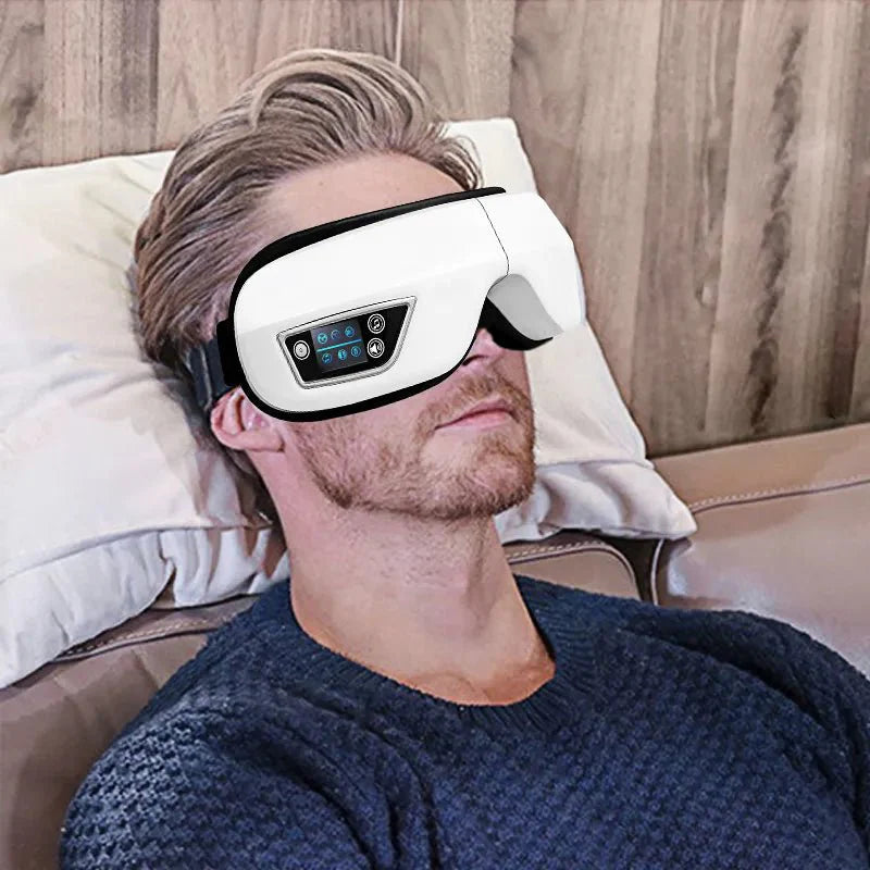Skanto | Eyeglow Smart 6D – Øyemassasje med varme, vibrasjon og Bluetooth for skjermtrøtte øyne