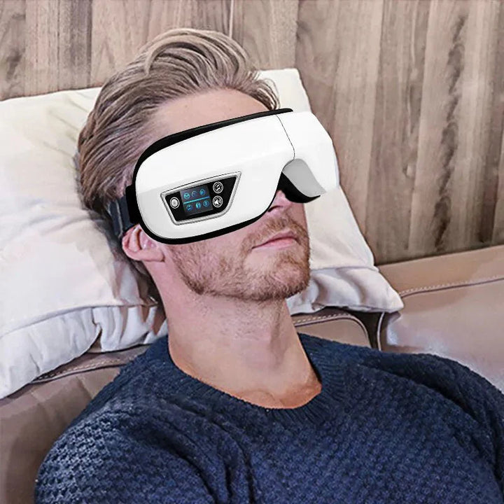 Skanto | Eyeglow Smart 6D – Øyemassasje med varme, vibrasjon og Bluetooth for skjermtrøtte øyne