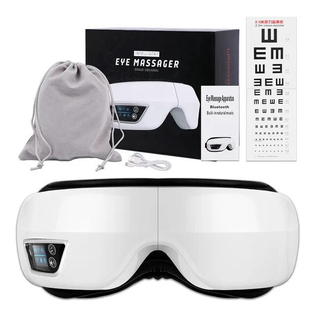 Skanto | Eyeglow Smart 6D – Øyemassasje med varme, vibrasjon og Bluetooth for skjermtrøtte øyne