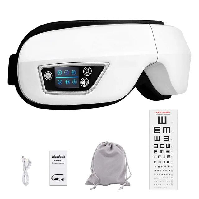 Skanto | Eyeglow Smart 6D – Øyemassasje med varme, vibrasjon og Bluetooth for skjermtrøtte øyne