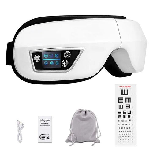 Skanto | Eyeglow Smart 6D – Øyemassasje med varme, vibrasjon og Bluetooth for skjermtrøtte øyne
