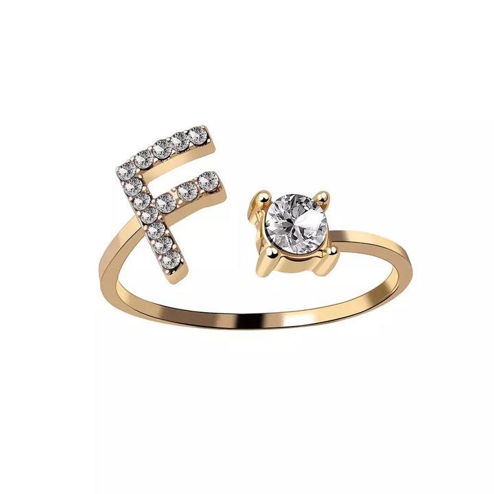 Skanto | Justerbar Delikat Diamant Bokstav Initial Ring