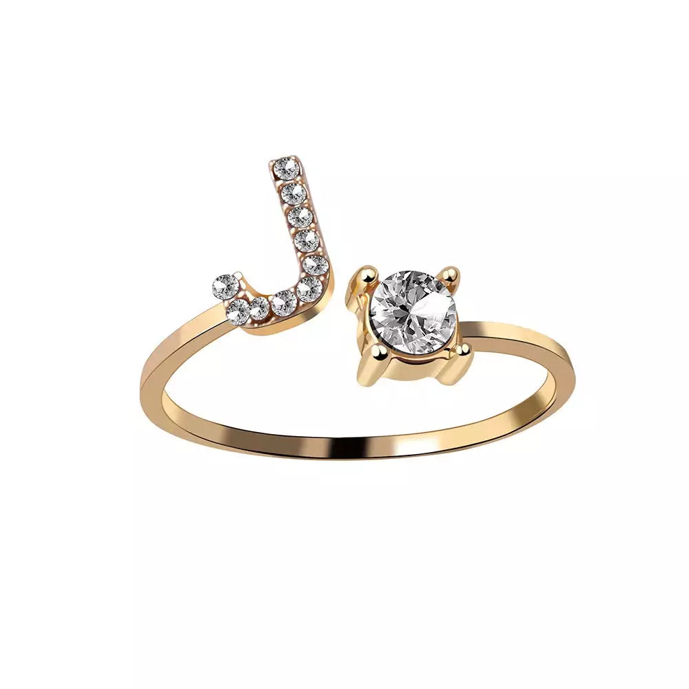 Skanto | Justerbar Delikat Diamant Bokstav Initial Ring