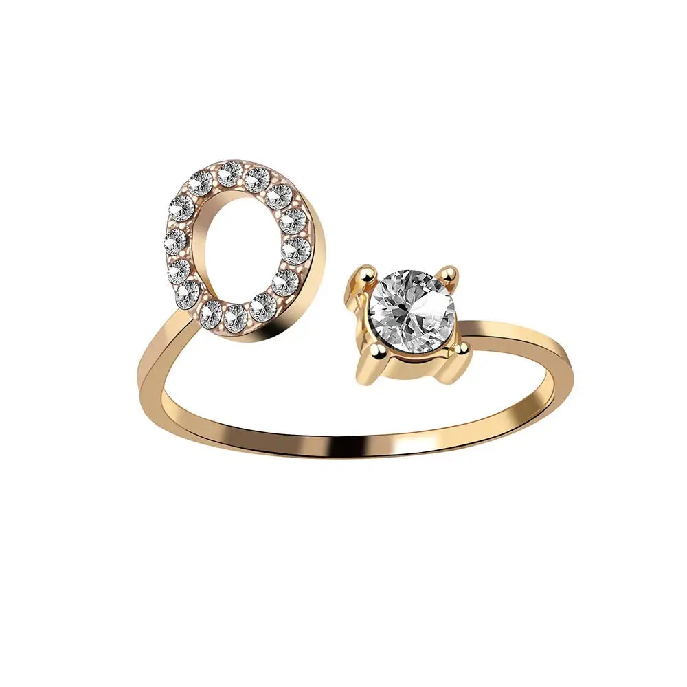 Skanto | Justerbar Delikat Diamant Bokstav Initial Ring