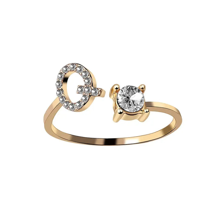 Skanto | Justerbar Delikat Diamant Bokstav Initial Ring
