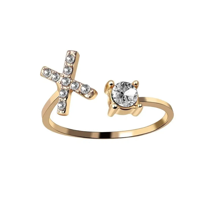Skanto | Justerbar Delikat Diamant Bokstav Initial Ring