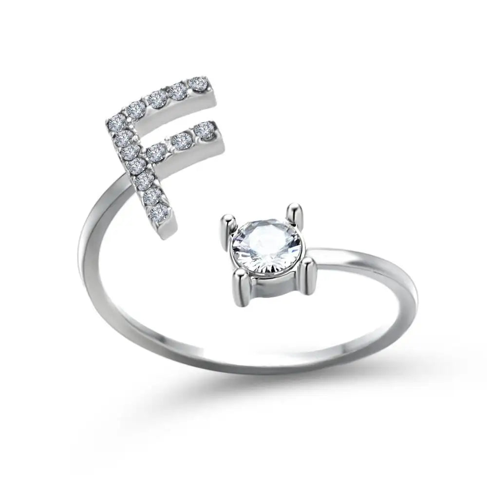 Skanto | Justerbar Delikat Diamant Bokstav Initial Ring