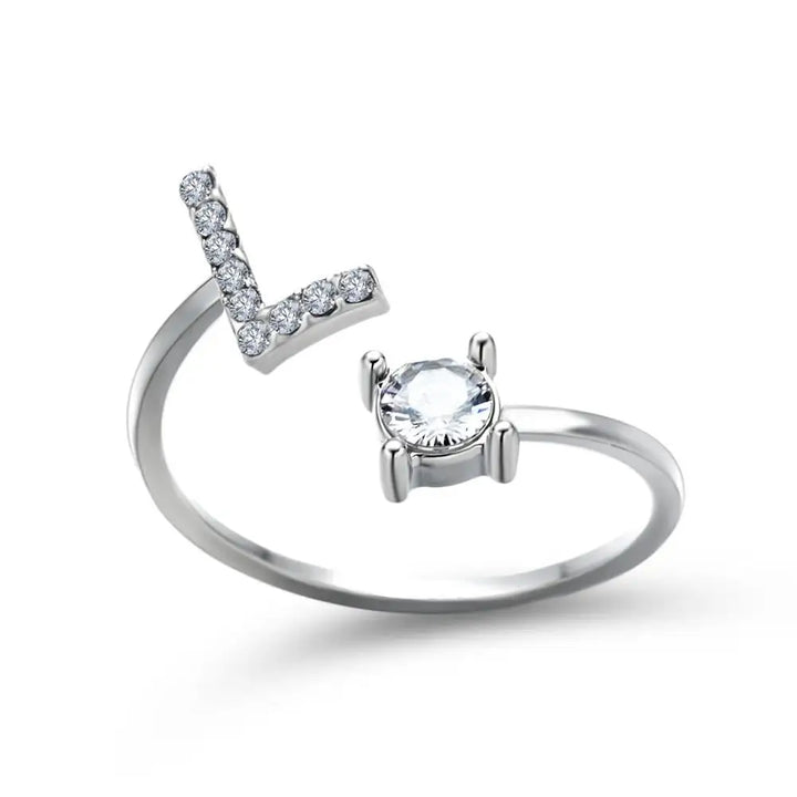 Skanto | Justerbar Delikat Diamant Bokstav Initial Ring