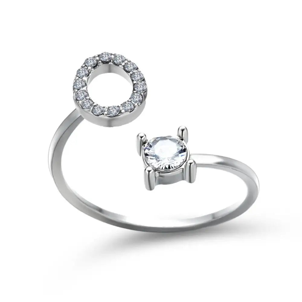 Skanto | Justerbar Delikat Diamant Bokstav Initial Ring