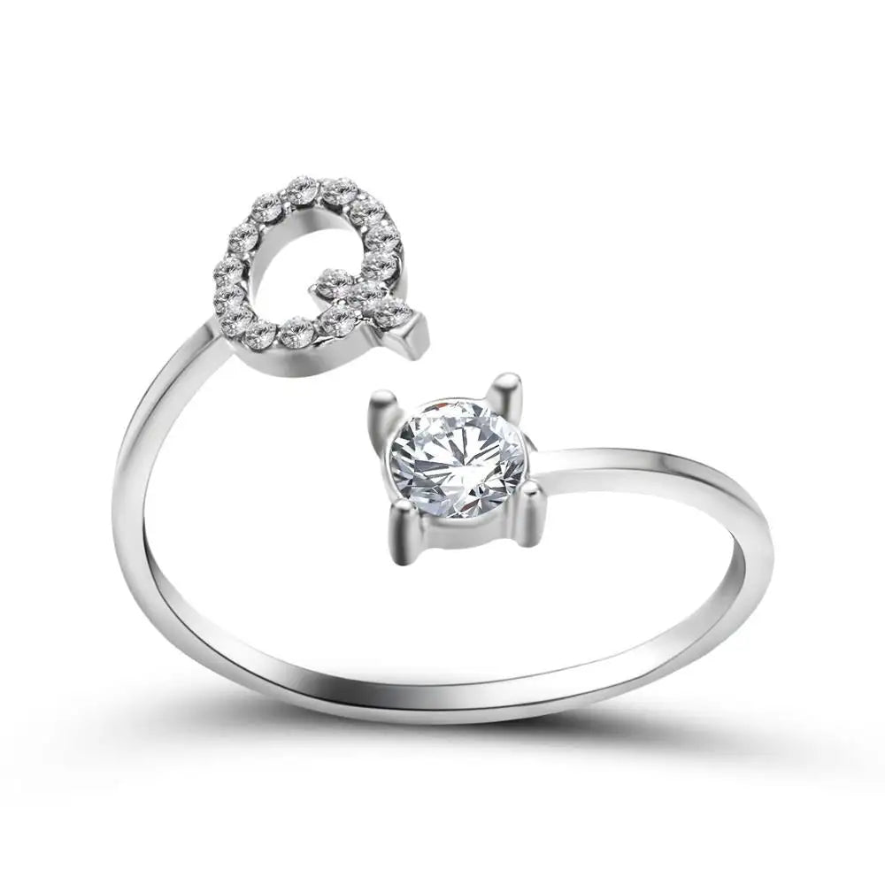 Skanto | Justerbar Delikat Diamant Bokstav Initial Ring