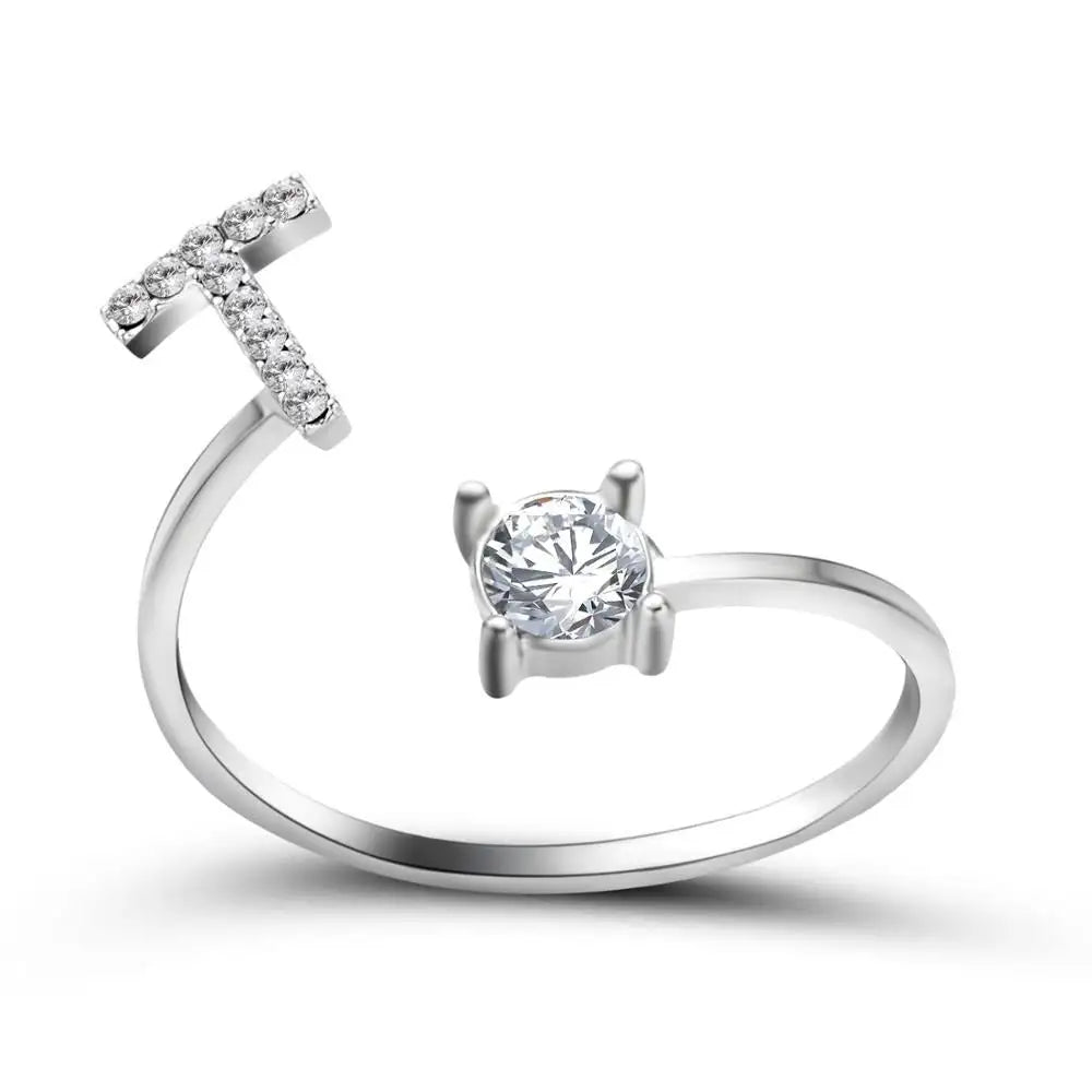 Skanto | Justerbar Delikat Diamant Bokstav Initial Ring