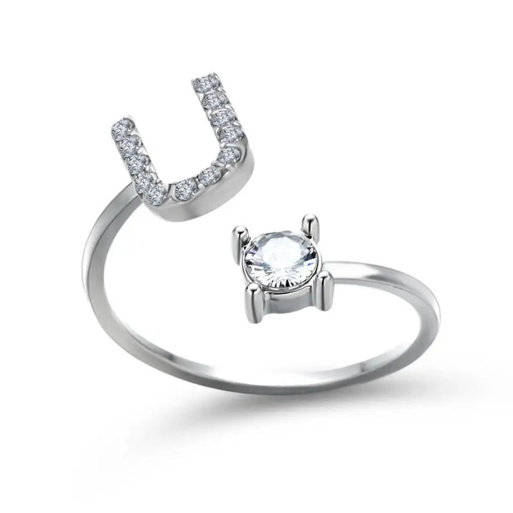 Skanto | Justerbar Delikat Diamant Bokstav Initial Ring