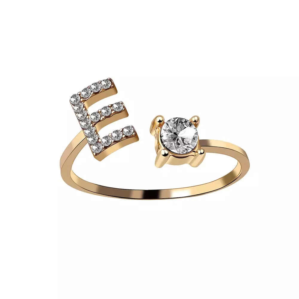 Skanto | Justerbar Delikat Diamant Bokstav Initial Ring