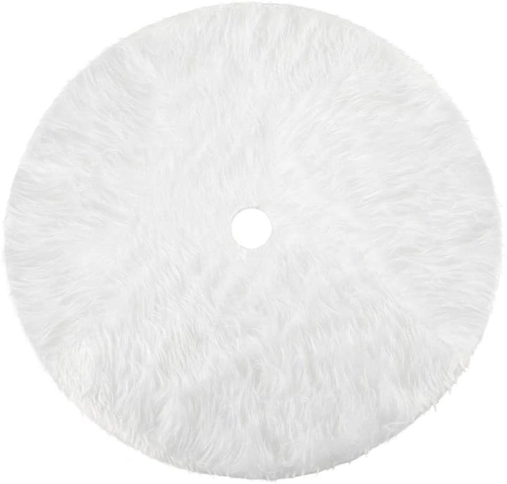 Skanto | Hvit Juletre Skjørt Plysj Faux Fur Juletre Teppe God Jul Juletre Dekorasjoner Ornament Nyttår Navidad Hjemmeinnredning