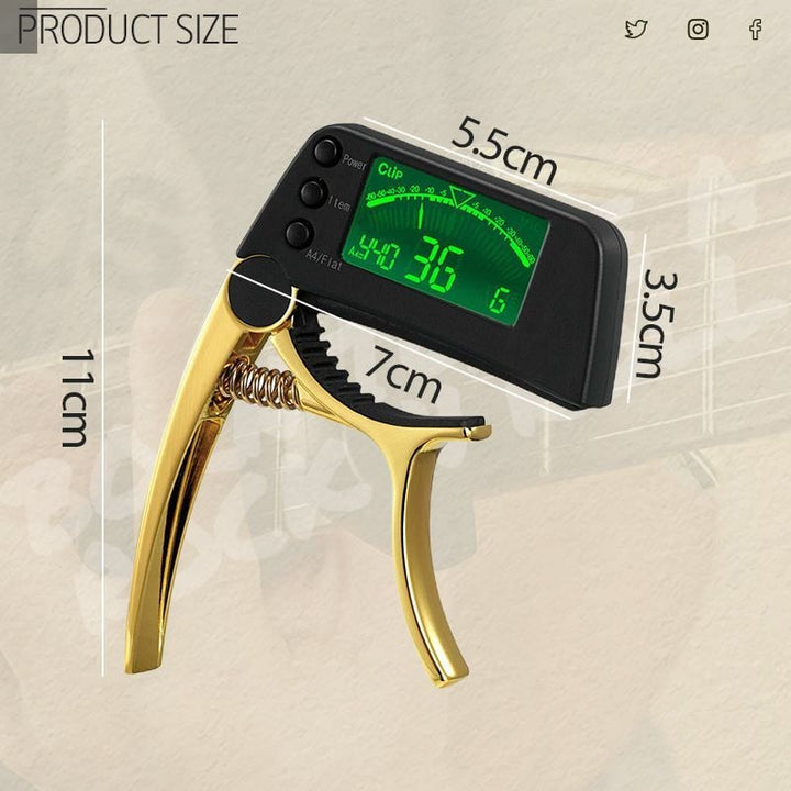 Skanto | DUAL-BRUK GITAR CAPO TUNER MED LCD-SKJERM