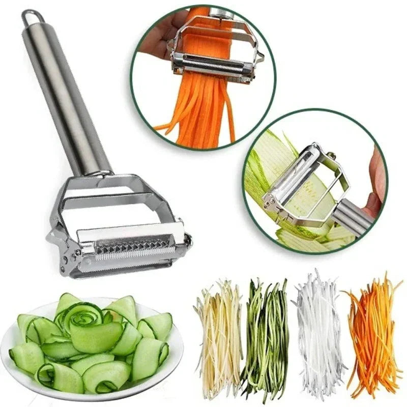 Skanto | DuoSchaaf | Dobbel Grønnsakskreller laget av Rustfritt Stål med Julienne-funksjon