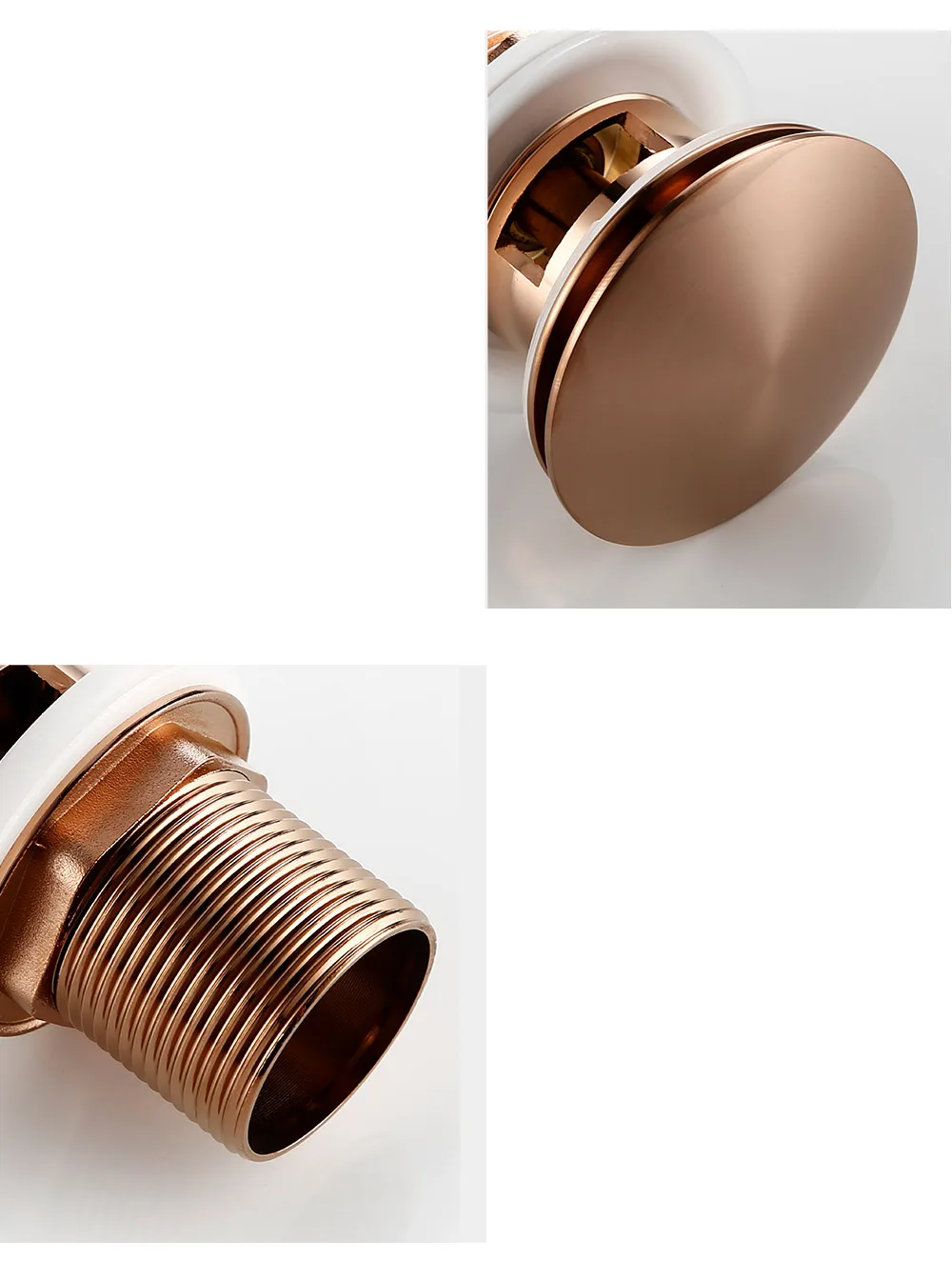 Bagnolux Rose Gold Sink Drain Valve Skanto