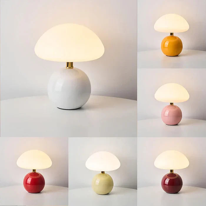 Skanto | Krem Sopp Lampe - Fransk Vintage Lampe