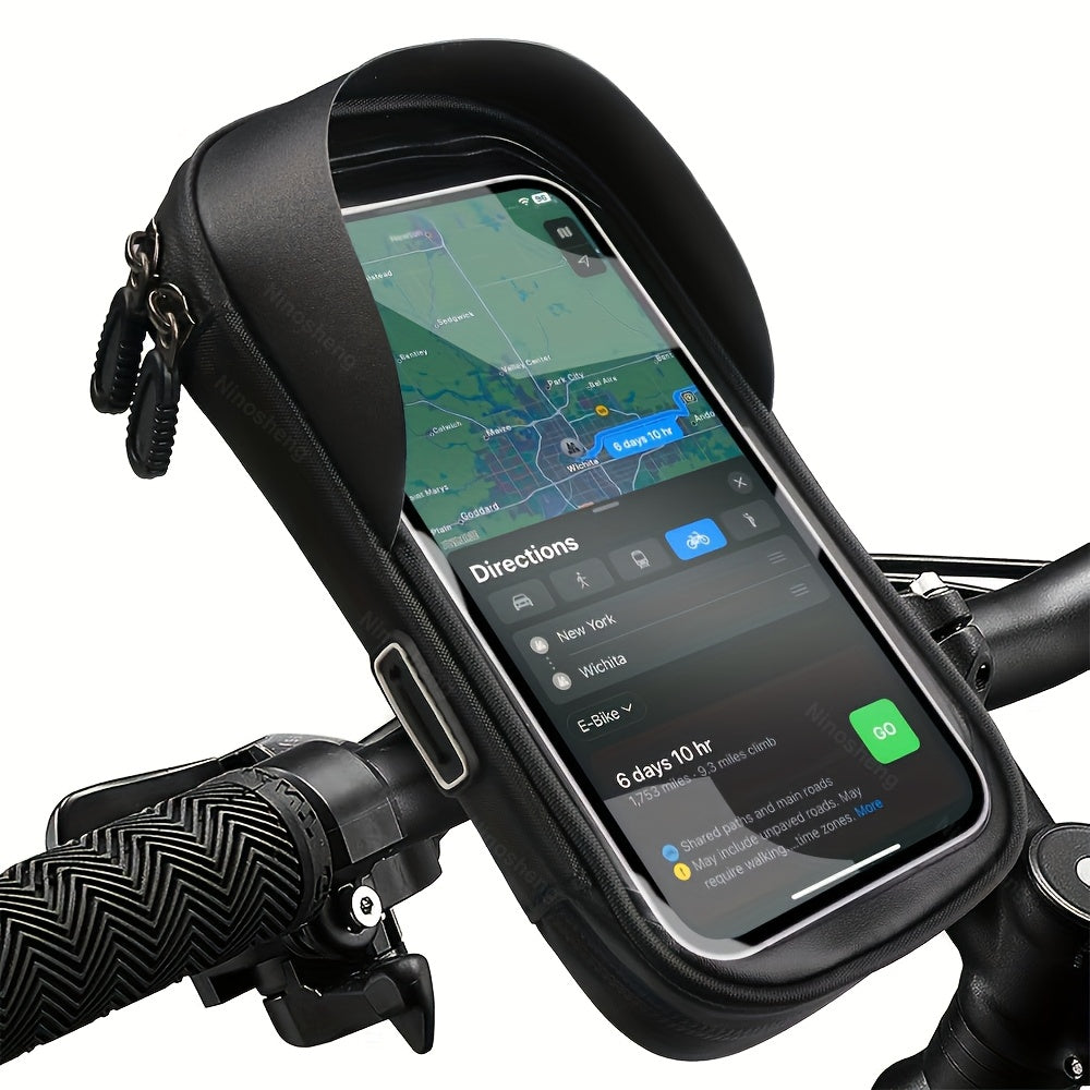Wasserdichte Handyhalterung für Fahrrad og Motorrad – 360° drehbar og geeignet für 4,5–6,4 Zoll