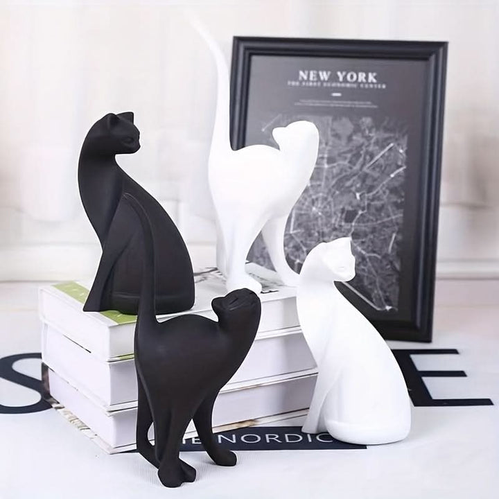 Skanto | Moderne Harpiks Katt Figur – Nordisk Stil Dekor