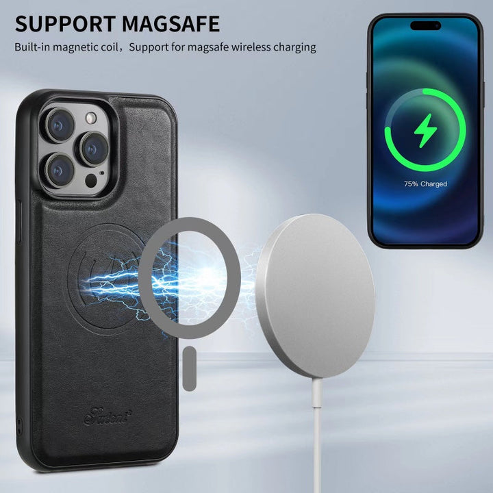Skanto |  Telefonveske med Kortholder: Magnetisk Stativ, Trådløs Lading (Magsafe-Kompatibel)