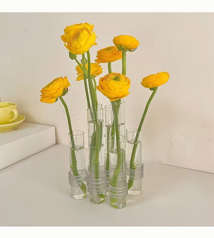 Skanto | Fleksible Blomster Vaser med Hengsler | Moderne Glassrør Vase