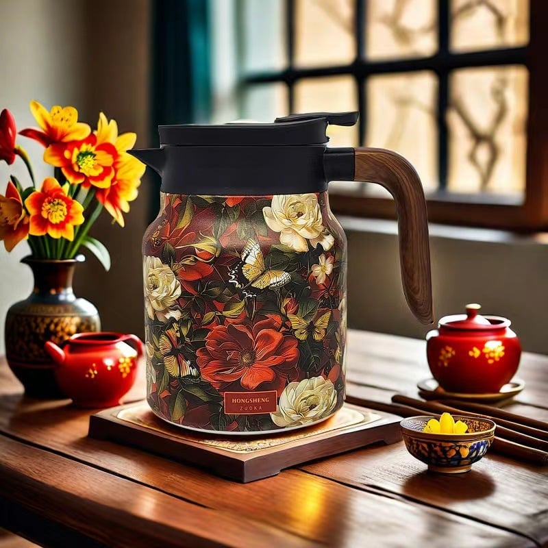 Skanto | Vintage Floral Pattern Te-kanne – Innebygd infusor