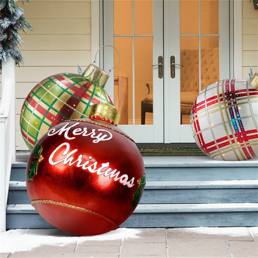 Skanto | Jule Oppblåsbar Dekorasjon Ball | Utendørs Hage Ornament | 60cm PVC