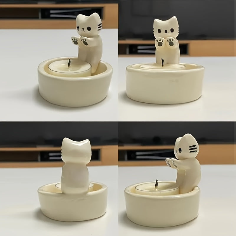 CharmingCat - Lekende Harpiksk Candle Skuff for Organisering Skanto