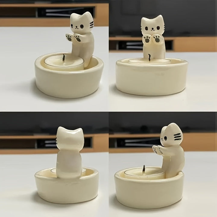 CharmingCat - Lekende Harpiksk Candle Skuff for Organisering Skanto