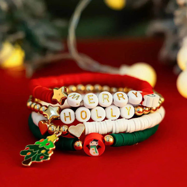 Skanto | Jule Polymer Leire Farge Armbåndsett Xmas gaveidé