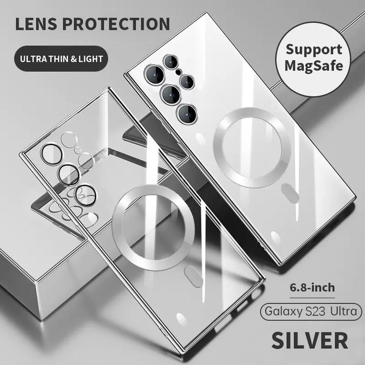 Skanto | Transparent luksusbelegg magnetisk deksel for Samsung