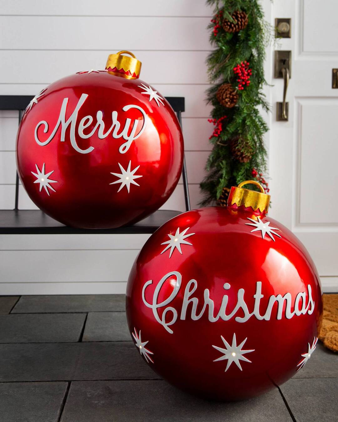 Skanto | Jule Oppblåsbar Dekorasjon Ball | Utendørs Hage Ornament | 60cm PVC