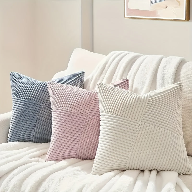 Skanto | NordLiv Putetrekk Sett | Boho Stil | Myk Cord | 2 stykker, 45×45 cm, 50x50cm