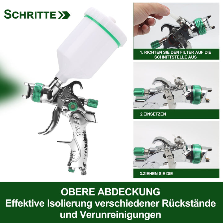 HVLP Spray Gun Spray Gun Set med rustfritt stål dyse | Skanto