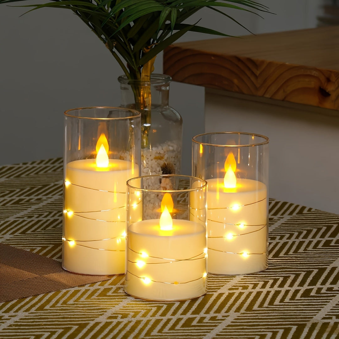 RomanticGlow – LED Stearinlys Sett med Fjernkontroll Skanto
