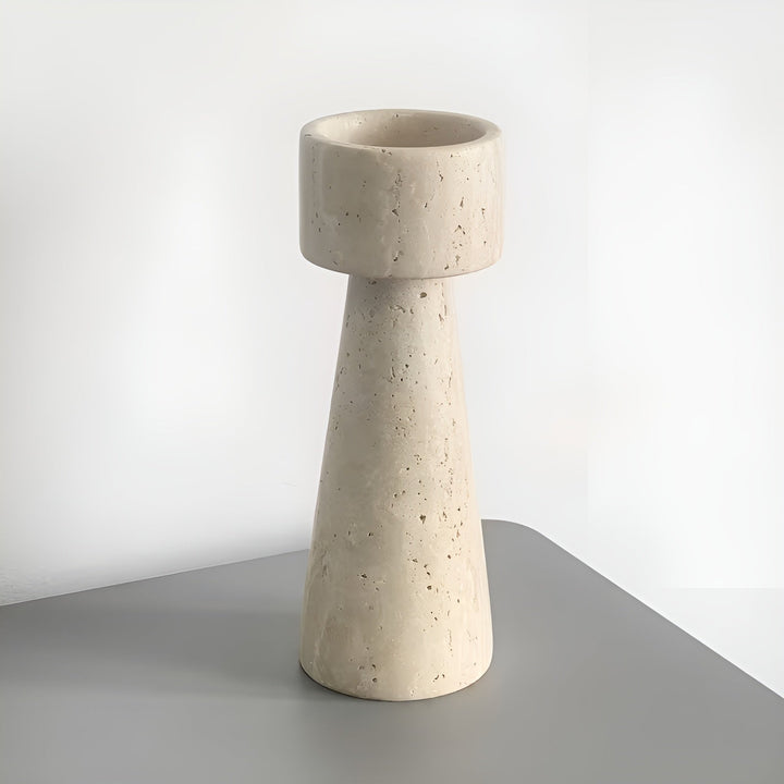 Marmor lysestake laget av naturstein – Elegant & Dekorativ | Polert for bord, bryllup og stue | Skanto