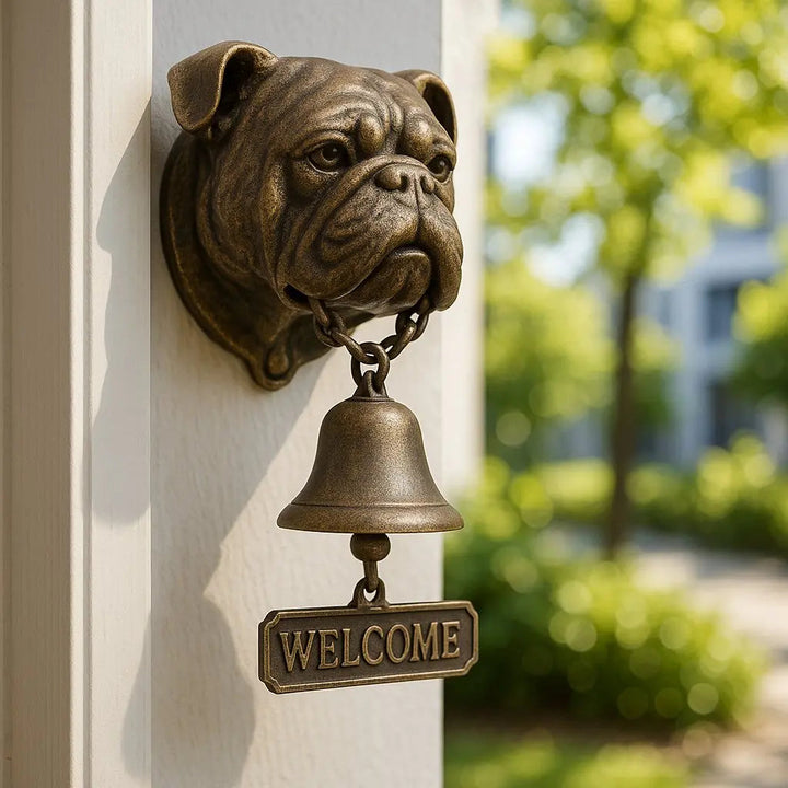 Willkommensglocke „Schäfer“ fra bronse – Elegante Wandglocke med Schäferhundmotiv