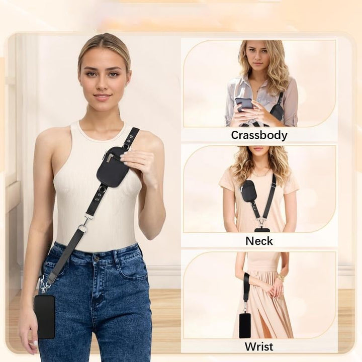 Skanto | Justerbar telefon lanyard crossbody stropp med lommebok