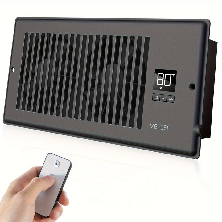 4" x 10" Smart Register Booster Fan – HVAC Byggevare med Fjernkontroll, Termostatkontroll – Stille Drift for Effektiv Oppvarming og Kjøling | Skanto