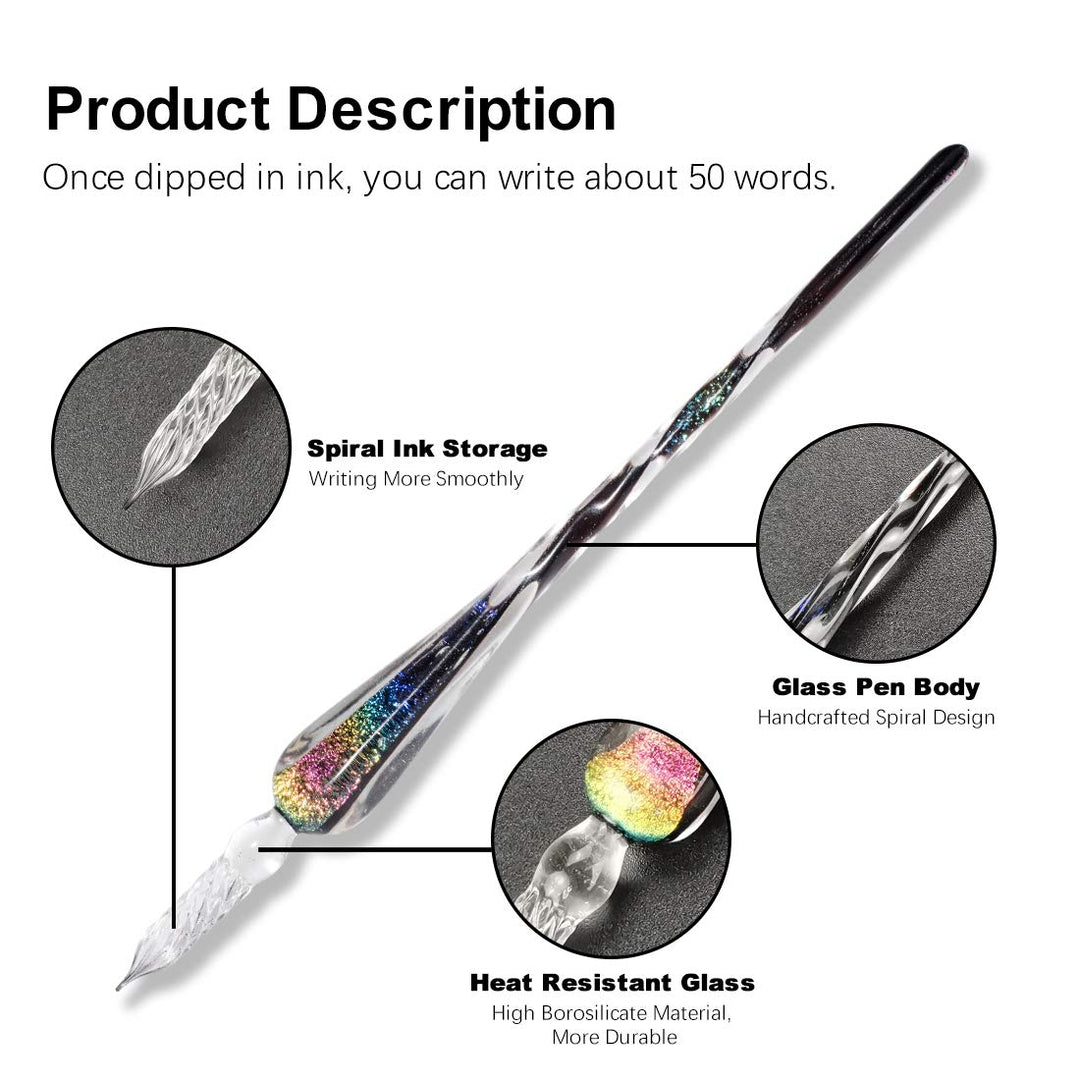 Skanto | Kalligrafi Glass Dyp Penne Inks Sett
