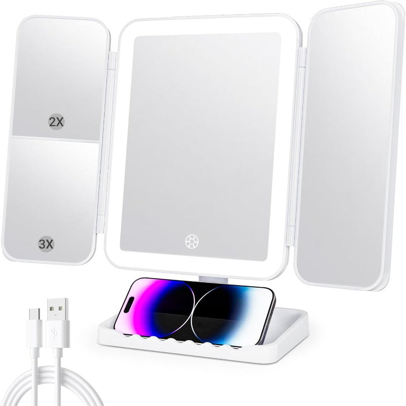 Tri-Fold LED Sminkespeil Skanto