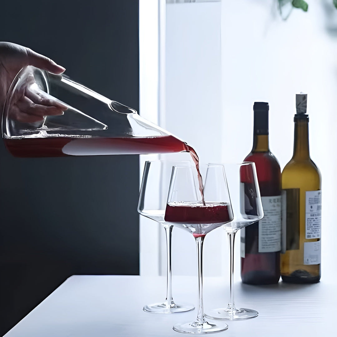 Glass vinkaraffel – Stilig og elegant | Perfekt for å lufte rødvin til middager og fester