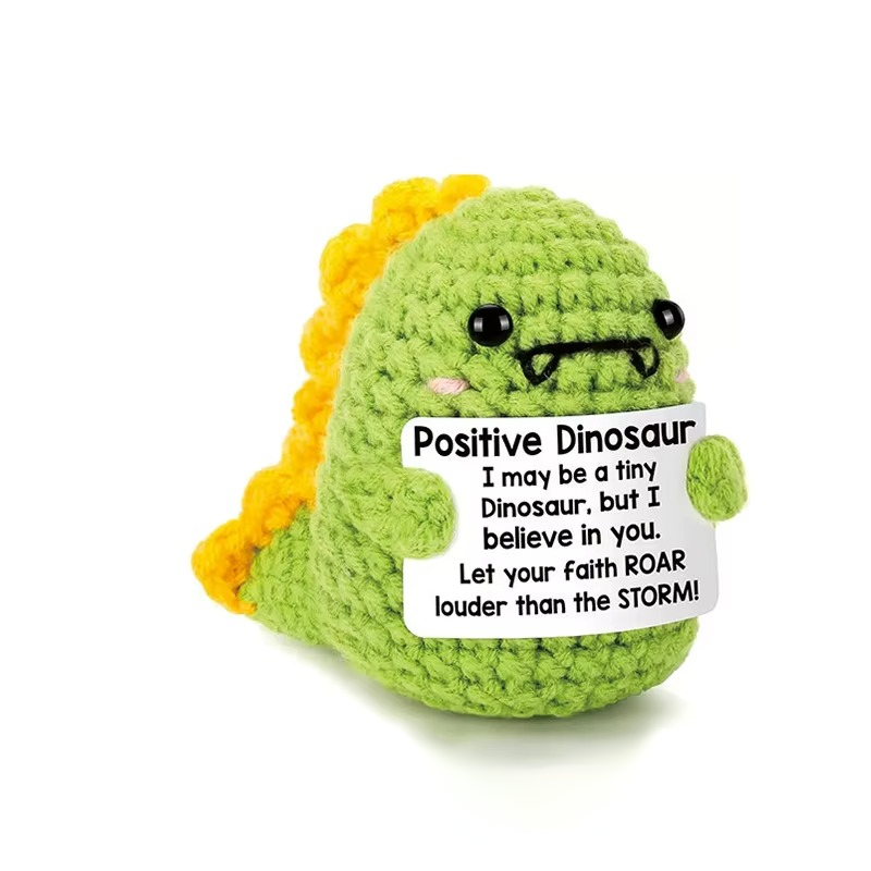 Skanto | Charming Handmade Crocheted Hedgehog Doll with Positive Affirmation Card