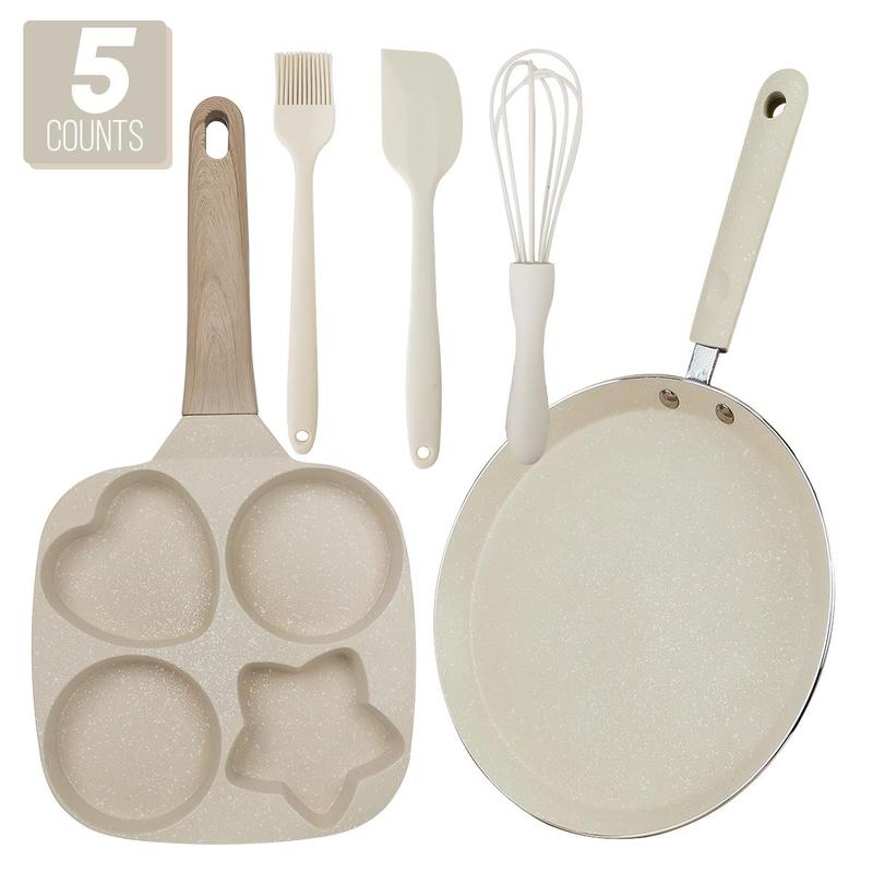 Skanto | 4-kopp Multifunksjonell Non-Stick Egg Stekepanne – Stjerneformet Design