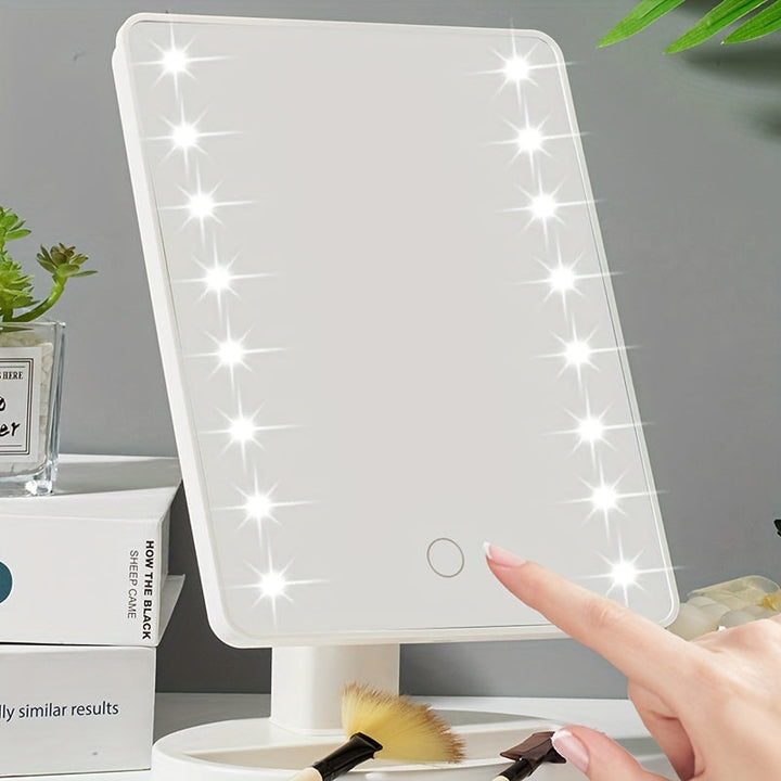 GlowMirror – Bærbar sminkespeil med LED-belysning Skanto