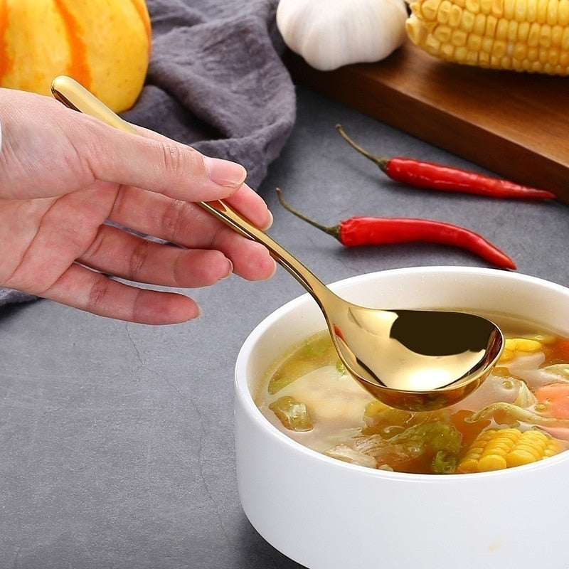 Familie Suppe Skje Rustfritt Stål Kjøkken Matlaging Skje Suppeskje | Skanto