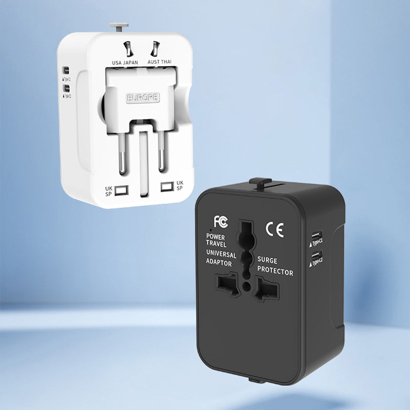 Universell reiseadapter med doble USB-porter | Skanto